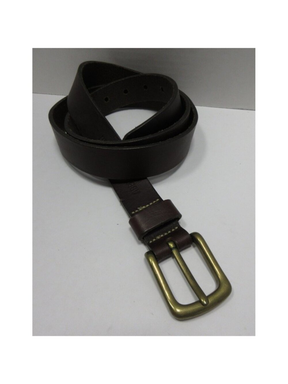 Abercrombie & Fitch Belt 42 Genuine Leather Solid Brass Buckle USA